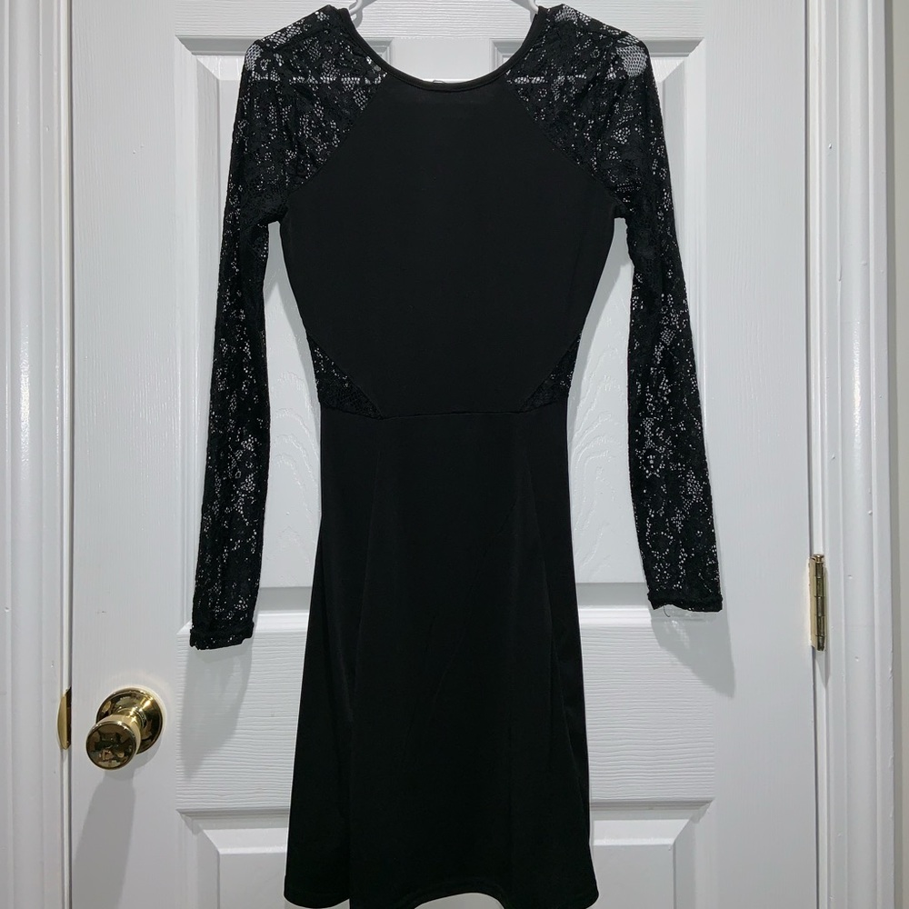 Maxi black lace dress